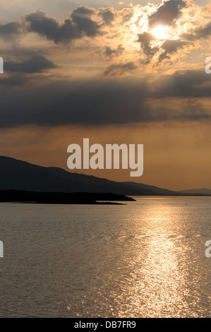 Sonnenuntergang auf West Küste von Schottland in der Nähe von Oban, in Argyll Stockfoto