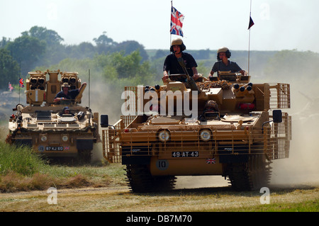 Britische Armee Scimitar gepanzerter Fahrzeuge, Krieg und Frieden Revival, Kent, UK Stockfoto