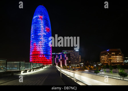 Torre Agbar Wolkenkratzer, Architekt Jean Nouvel, Plaça de Les Glòries Catalana Square, Barcelona, Katalonien, Spanien Stockfoto