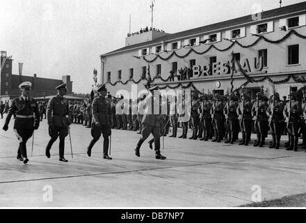 Nationalsozialismus / Nationalsozialismus, Architektur, Deutsches Stadion, Architekt: Albert Speer, Grundsteinlegung durch Reichskanzler Adolf Hitler, Nürnberg, 9.9.1937, Zusatzrechte-Freiräumungen-nicht vorhanden Stockfoto