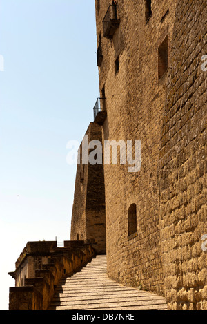 Treppenhaus im Castel Ovo, Burg des Eies Stockfoto