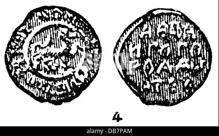 Geld / Finanzen, Münzen, Russland, Münzen des Fürstentums Grodno Teil des Großherzogtums Twer, Silber, 15. Jahrhundert, Holzstich, 19. Jahrhundert, Mittelalter, Mittelalter, Numismatik, Münzen, Fürstentum, Fürstentümer, historisch, historisch, Zusatzrechte-Clearences-nicht vorhanden Stockfoto