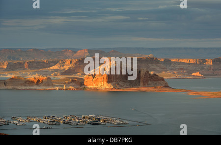 Lake Powell, Wahweap Marina, gesehen von Wahweap Blick übersehen Stockfoto
