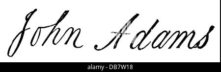 Adams, John, 19.10.1735 - 4.7.1826, US-amerikanischer Jurist und Politiker, Präsident der USA 4.3.1797 - 4.3.1801, Unterschrift, Stockfoto