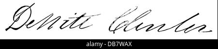 Clinton, DeWitt, 2.3.604 - 11.2.188, US-amerikanischer Politiker und Naturforscher, Gouverneur von New York 1.7.186 - 31.12.1822 und 1.1.188 - 11.2.188, Unterschrift, Stockfoto
