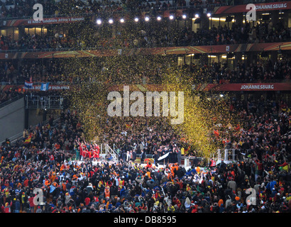 Spanien feiert nach dem Sieg 2010-Fußball-Welt-Cup-Finale FNB-Stadion in Soweto während der 2010 FIFA World Cup Soccer im Süden Stockfoto