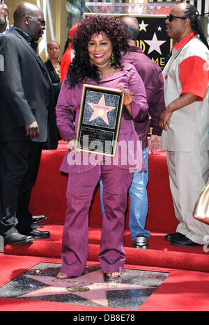Stevie Wonder und Chaka Khan Recording Artist Chaka Khan ist mit einem Stern auf dem Hollywood Walk von Fame Hollywood, Kalifornien - 19.05.11 geehrt Stockfoto
