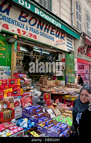 Marseille Französisch Noailles die Stadt arabischen Viertel Lebensmittel Markt nördlich von Vieux Port Frankreich Französisch Stockfoto