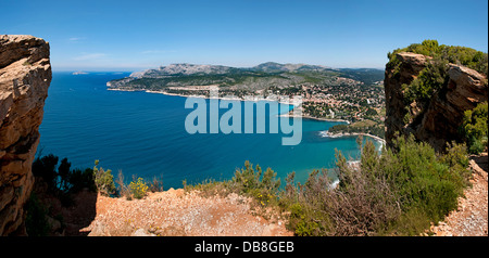Cap Canaille Panorama Cassis alten Vieux Port Hafen Provence Côte d ' Azur Cote d ' Azur Frankreich mediterran Stockfoto