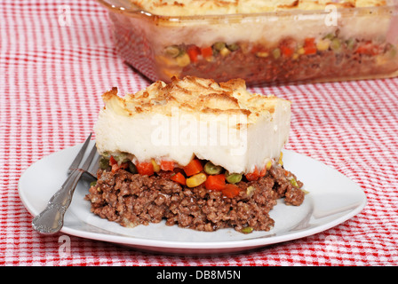 Shepards Pie mit einer Gabel Stockfoto