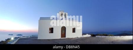 Blick auf Plaka, Dorf auf der Insel Milos. Griechenland. Stockfoto