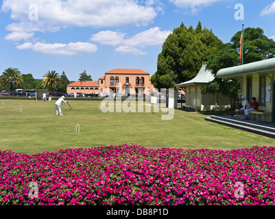 dh Regierung Gärten ROTORUA Neuseeland Krocket Clubhaus Paepaekumana öffentlichen Park und blauen Bäder Gebäude Stockfoto