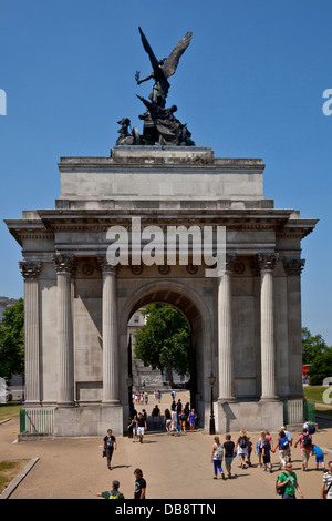 Wellington Arch (aka Verfassung Arch) London, England Stockfoto