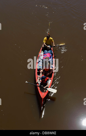 Kanufahrt am Fluss Abava in Sabile, Deutschland, Europa Stockfoto