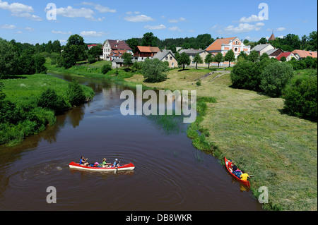 Kanufahrt am Fluss Abava in Sabile, Deutschland, Europa Stockfoto