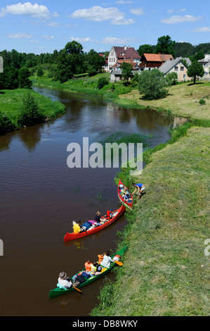 Kanufahrt am Fluss Abava in Sabile, Deutschland, Europa Stockfoto