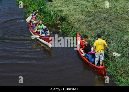 Kanufahrt am Fluss Abava in Sabile, Deutschland, Europa Stockfoto