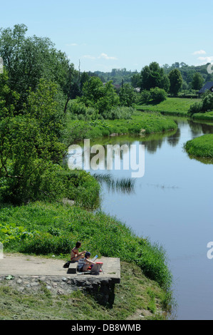 Kanufahrt am Fluss Abava in Sabile, Deutschland, Europa Stockfoto