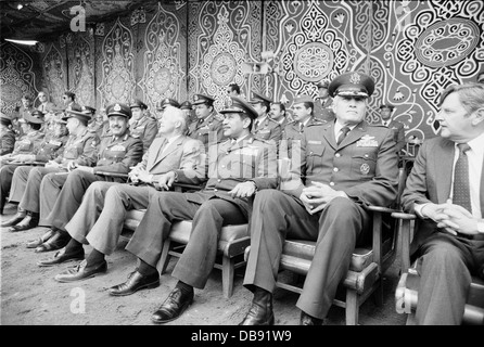 Während einer Zeremonie in Kairo West Air Base im Jahr 1982 erhielt Ägypten die erste Partie der f-16 Kämpfer. Stockfoto