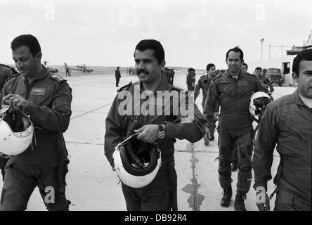 Während einer Zeremonie in Kairo West Air Base im Jahr 1982 erhielt Ägypten die erste Partie der f-16 Kämpfer. Stockfoto