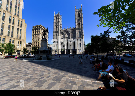 Place d ' Armes Quadrat, Basilika Notre-Dame, Montreal, Quebec, Kanada. Stockfoto