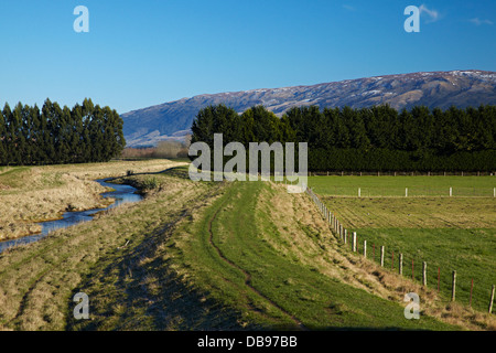 Silber-Stream und Flut Banken, Taieri Plains, in der Nähe von Dunedin, Südinsel, Neuseeland Stockfoto