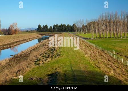 Silber-Stream und Flut Banken, Taieri Plains, in der Nähe von Dunedin, Südinsel, Neuseeland Stockfoto