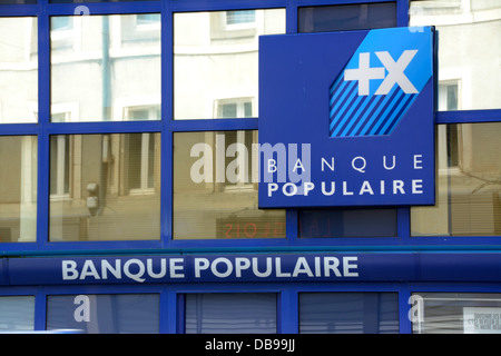 Banque Populaire französische bank Filiale Zeichen Stockfoto