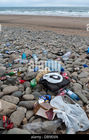 Strand-Wurf an der Küste bei Porth Ceiriad auf Lleyn Halbinsel North Wales gespült Stockfoto