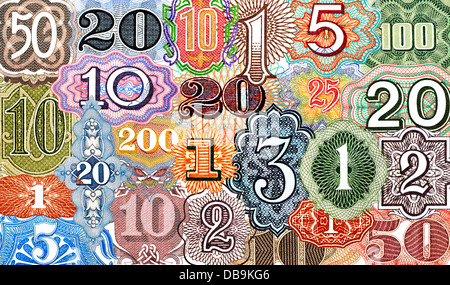 Zahlen von Banknoten Stockfoto