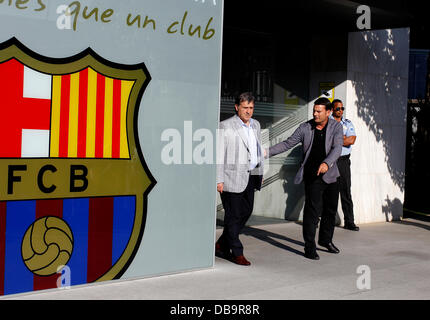 Barcelona, Spanien. 25. Juli 2013. Gerardo Martino neue Manager FC Barcelona stellt während seiner offiziellen Präsentation im Camp Nou Stadion in Barcelona am 25. Juli 2013. Foto von Elkin Cabarcas / Picture Alliance/Alamy Live-Nachrichten Stockfoto