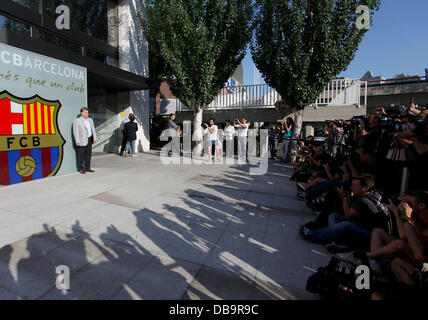 Barcelona, Spanien. 25. Juli 2013. Gerardo Martino neue Manager FC Barcelona stellt während seiner offiziellen Präsentation im Camp Nou Stadion in Barcelona am 25. Juli 2013. Foto von Elkin Cabarcas / Picture Alliance/Alamy Live-Nachrichten Stockfoto