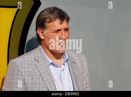 Barcelona, Spanien. 25. Juli 2013. Gerardo Martino neue Manager FC Barcelona stellt während seiner offiziellen Präsentation im Camp Nou Stadion in Barcelona am 25. Juli 2013. Foto von Elkin Cabarcas / Picture Alliance/Alamy Live-Nachrichten Stockfoto
