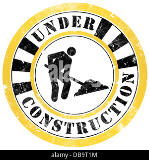 unter Konstruktion Grunge Stempel, in englischer Sprache Stockfoto