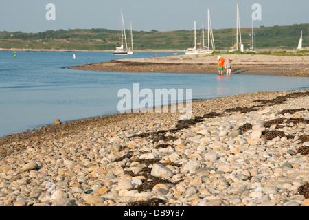 Massachusetts, Elizabeth Islands Cuttyhunk Island, Gosnold. Felsige Küste von Cuttyhunk. Stockfoto