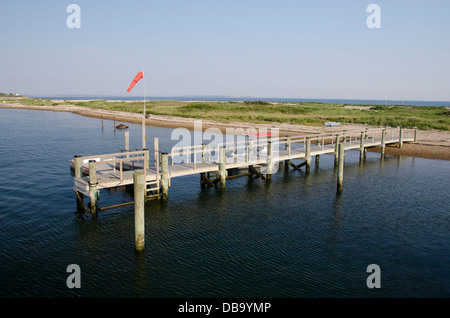 Massachusetts, Elizabeth Islands Cuttyhunk Island. Gosnold Dock und Marina. Stockfoto