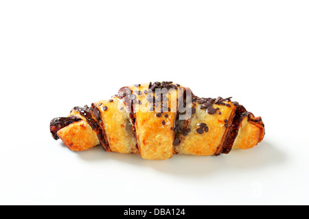 Chocolate Chip Halbmond roll - Studioaufnahme Stockfoto