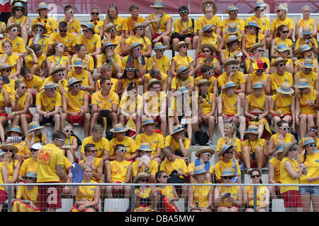 Barcelona, Spanien. 26. Juli 2013. 15. FINA-Weltmeisterschaften. Wasserball. Bild zeigt die deutschen Fans beim Spiel Deutschland gegen Rumänien am Piscina Bernat Picornell Credit: Action Plus Sport/Alamy Live News Stockfoto