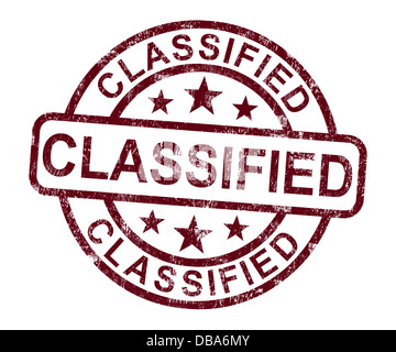 Klassifizierte Stempel zeigt geheime Private Korrespondenz Stockfoto