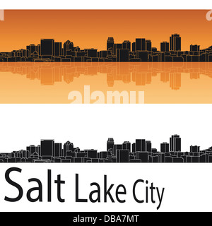 Salt Lake City Skyline im orangefarbenen Hintergrund Stockfoto