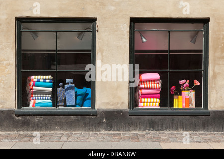 Geschäft mit Handtücher in Kopenhagen Stockfoto