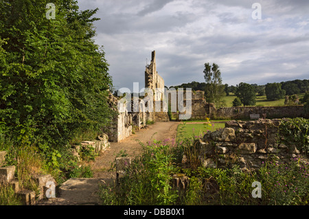 Die Ruinen von Jervaulx Abbey, North Yorkshire. Stockfoto