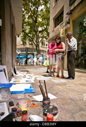 Streetart-Künstler in Palma De Mallorca. Stockfoto