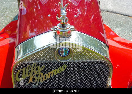 Oldtimer Rallye für mindestens 80 Jahre alte antike Autos mit Alfa Romeo C 1750 SS, im Jahr 1929 Stockfoto