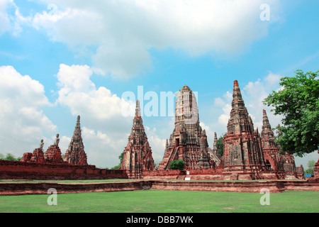 Alten Pagode am Wat Chaiwattanaram, Ayudhya, Schmuckwerstätten Stockfoto
