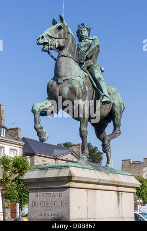 Frankreich-Bretagne, Dinan, Statue von Bertrand du Guesclin Stockfoto