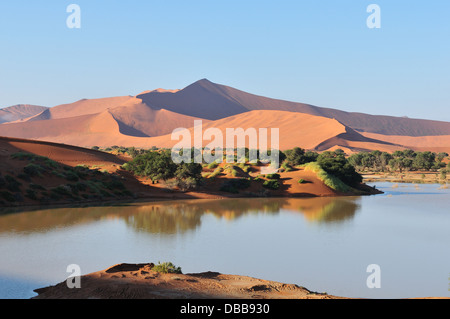 Ein überflutet Sossusvlei in der Wüste Namib Stockfoto