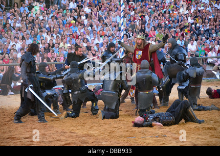 Kaltenberg Turnier, Bayern, Deutschland, weltweit größte Mittelalterfest. Stockfoto