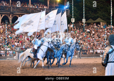 Kaltenberg Turnier, Bayern, Deutschland, weltweit größte Mittelalterfest.  die weltberühmten "Cascadeurs Associés Stockfoto