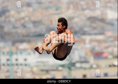 Barcelona, Spanien. 27. Juli 2013. Andrea Chiarabini von Italien (ITA) in Aktion während der Mens 10m Plattform Diving Halbfinale am 8. Tag der 2013 FINA Weltmeisterschaften, bei dem Piscina Municipal de Montjuic. Bildnachweis: Aktion Plus Sport/Alamy Live-Nachrichten Stockfoto